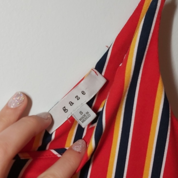 multicolour striped spaghetti strap body suit - Picture 2 of 4